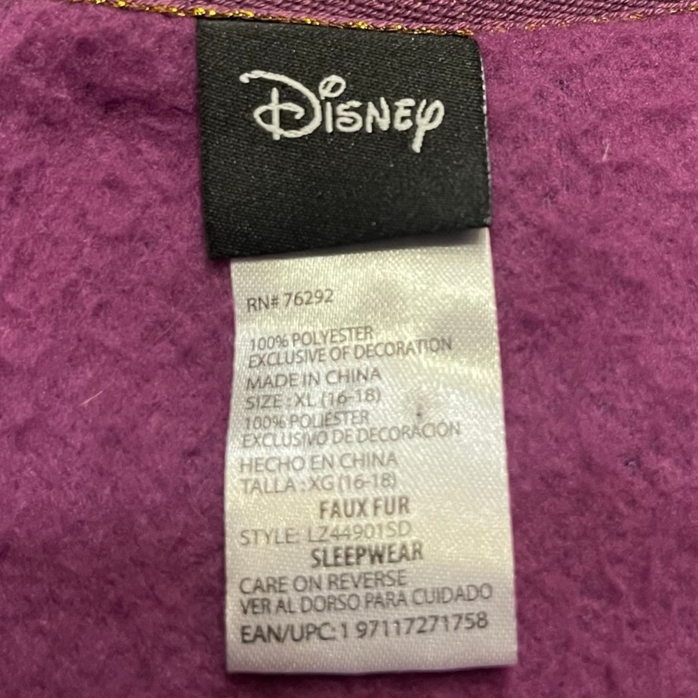 Disney‎ Winnie the Pooh Plush Fleece Pajama Sweatshirt Purple Cozy Lounge Top - Picture 6 of 6
